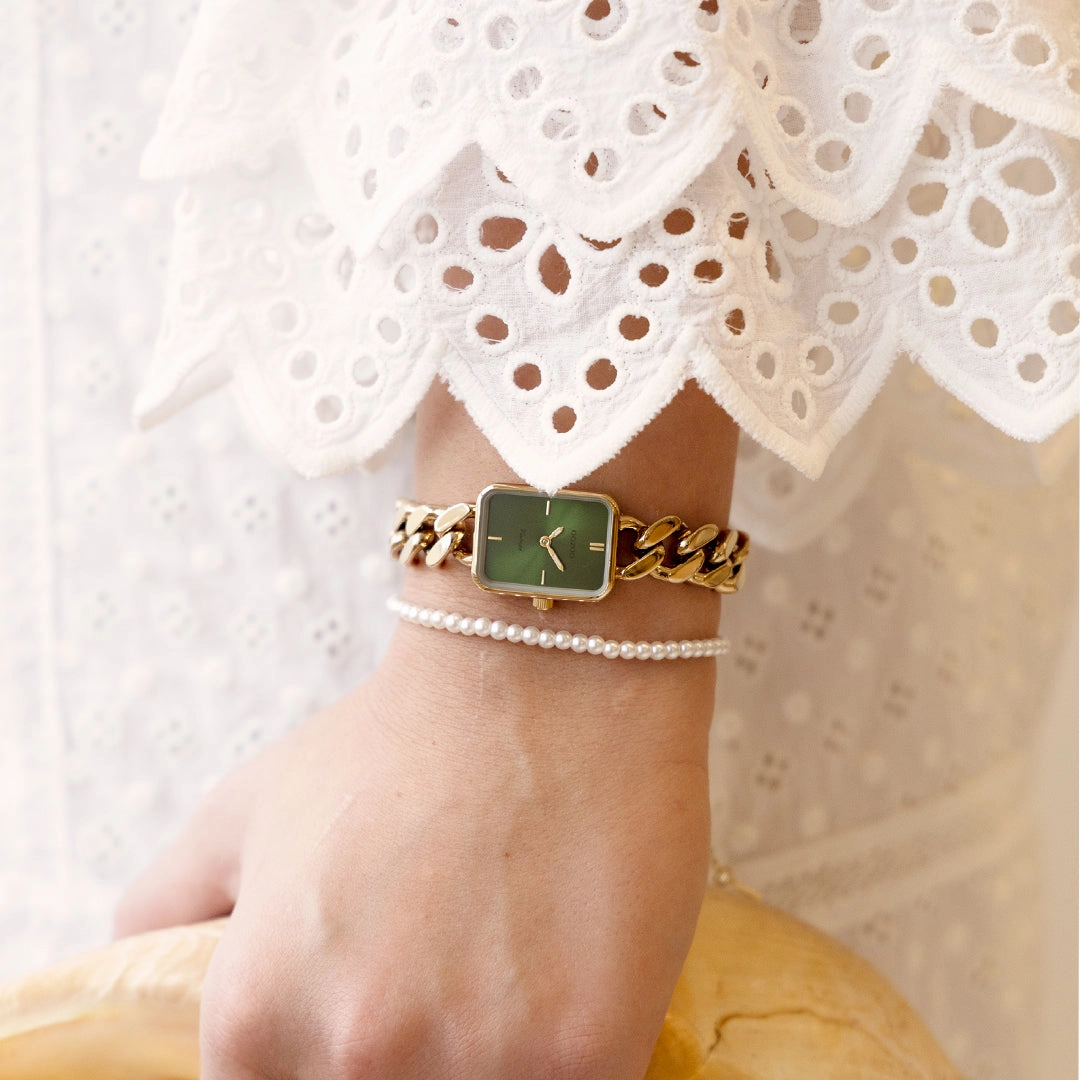 Gold coloured OOZOO watch with chunky chain bracelet - C20364