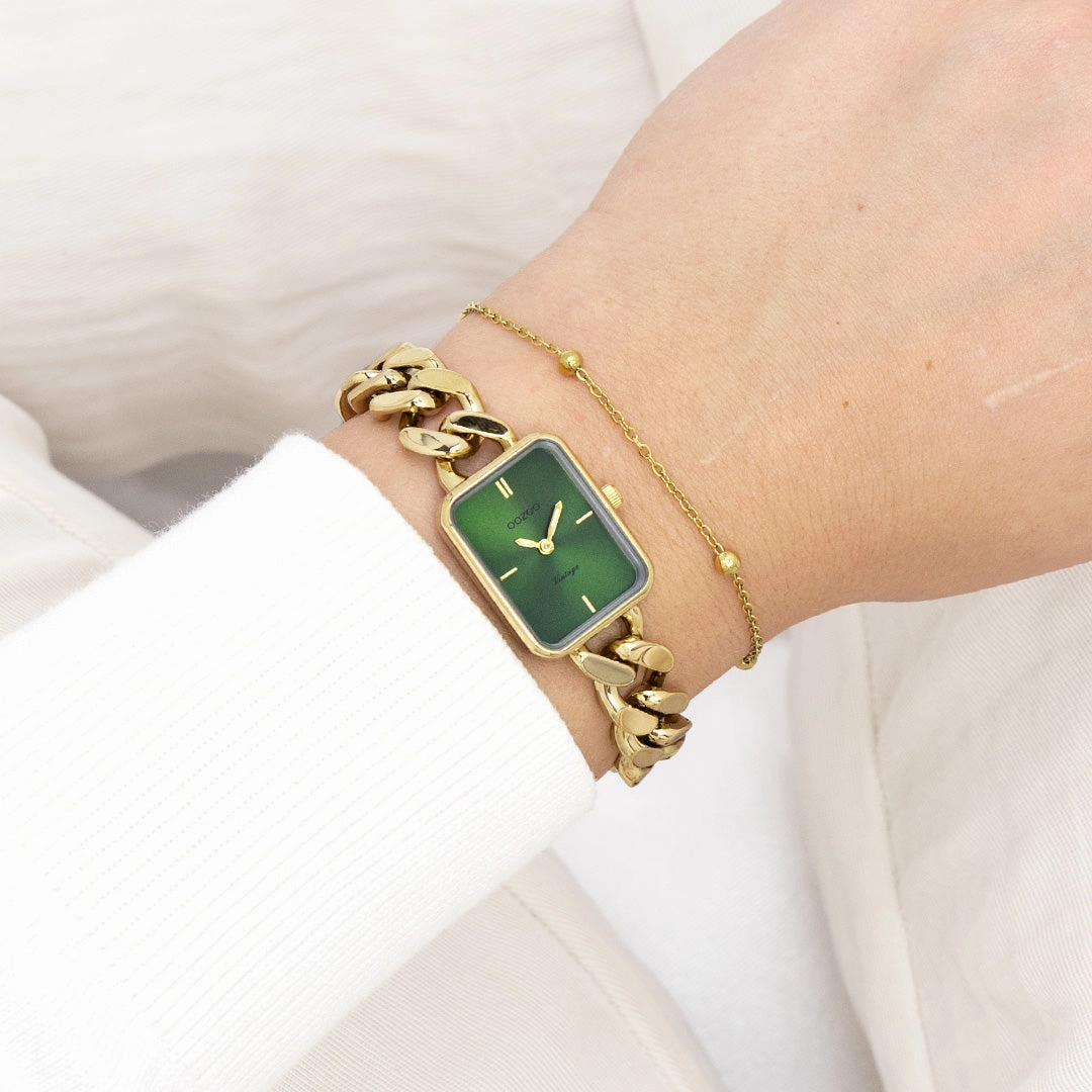 Gold coloured OOZOO watch with chunky chain bracelet - C20364