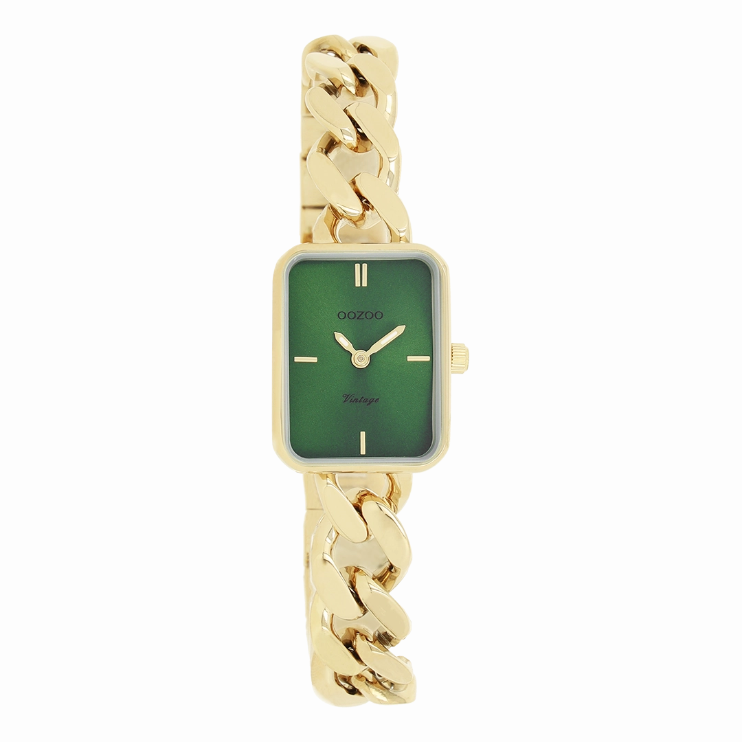 Gold coloured OOZOO watch with chunky chain bracelet - C20364