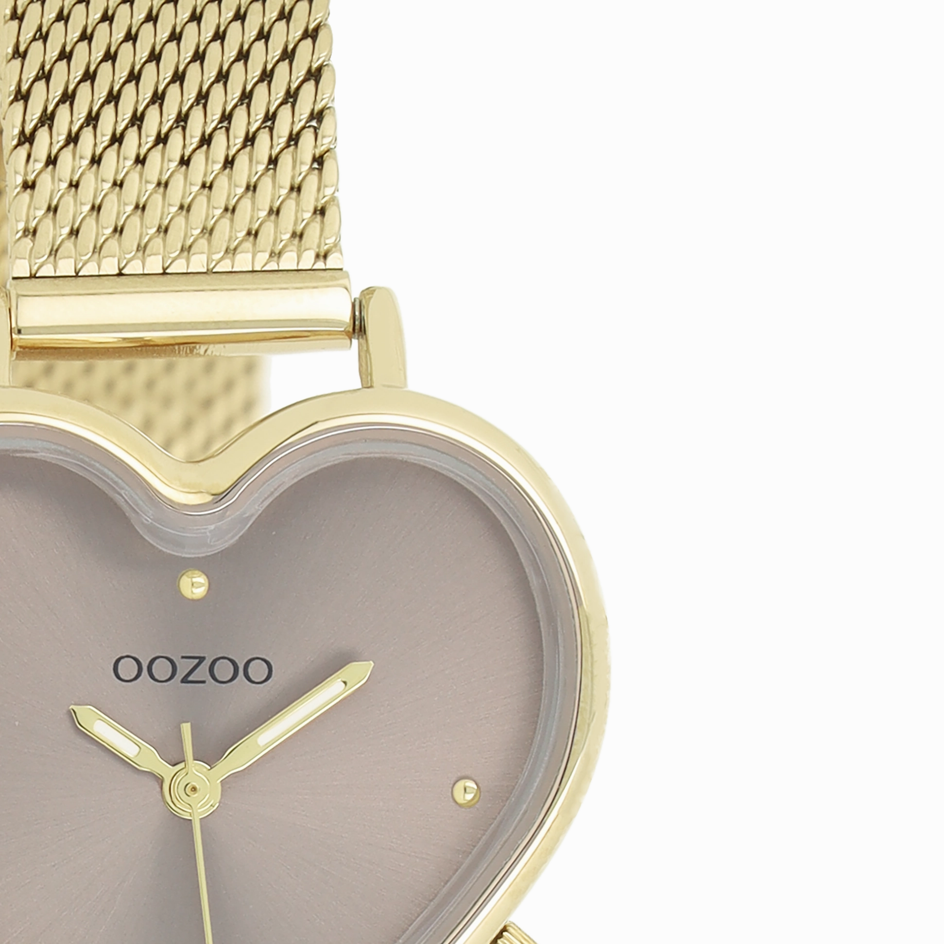 Gold coloured OOZOO watch with metal mesh bracelet - C11416