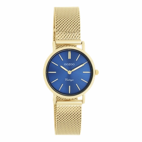 Gold coloured OOZOO watch with metal mesh bracelet - C20293