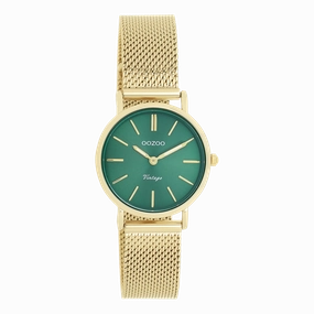 Gold coloured OOZOO watch with metal mesh bracelet - C20297