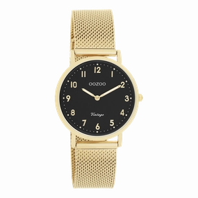 Gold coloured OOZOO watch with metal mesh bracelet - C20349