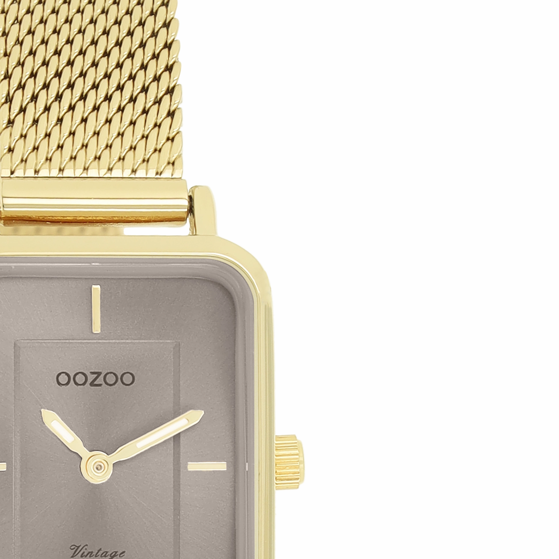 Gold coloured OOZOO watch with metal mesh bracelet - C20353