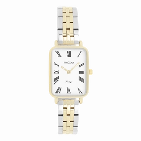 Gold coloured OOZOO watch with silver coloured/gold stainless steel bracelet - C20411