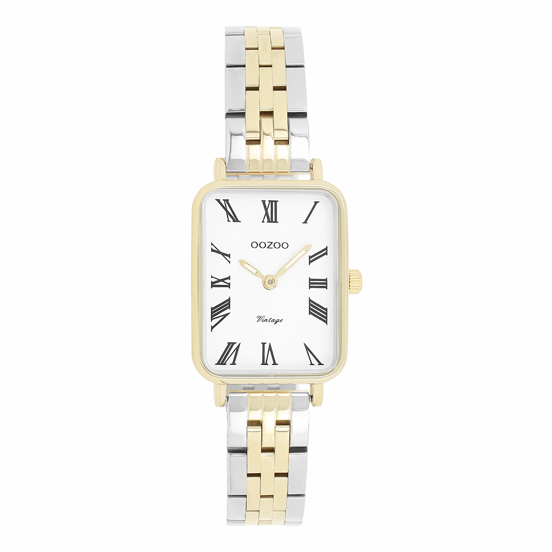 Gold coloured OOZOO watch with silver coloured/gold stainless steel bracelet - C20411