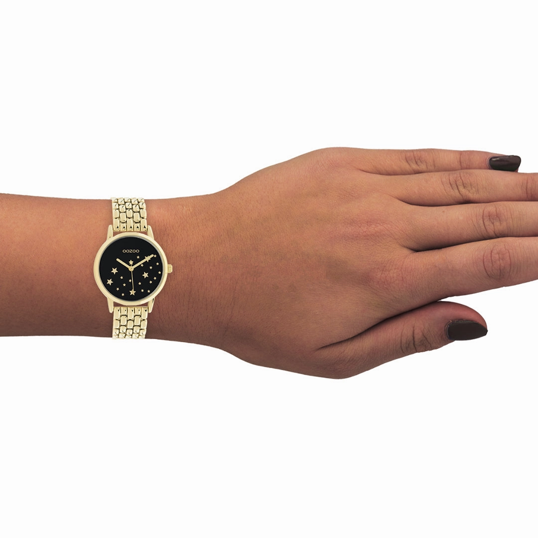 Gold coloured OOZOO watch with stainless steel bracelet - C11029