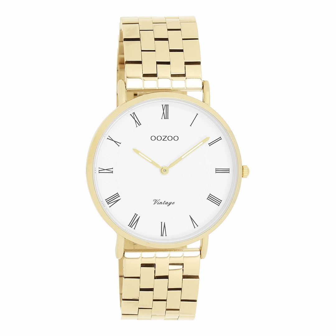 Gold coloured OOZOO watch with stainless steel bracelet - C20369