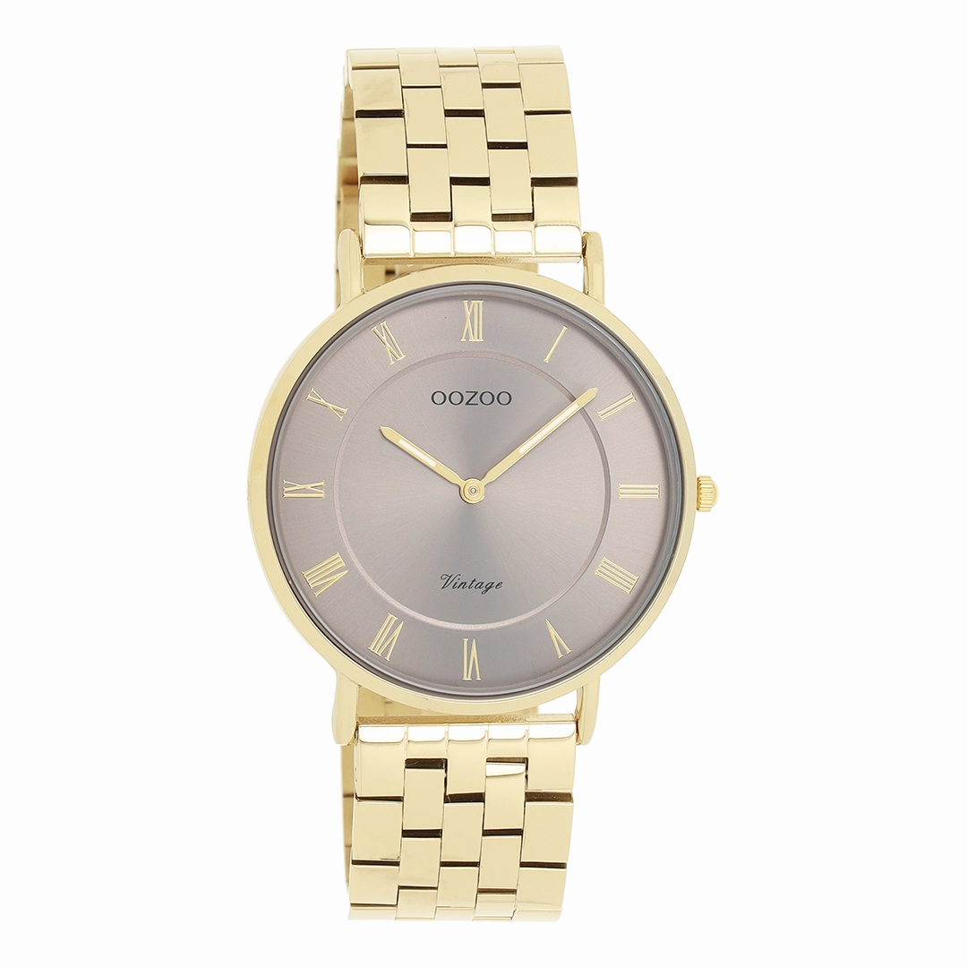 Gold coloured OOZOO watch with stainless steel bracelet - C20370
