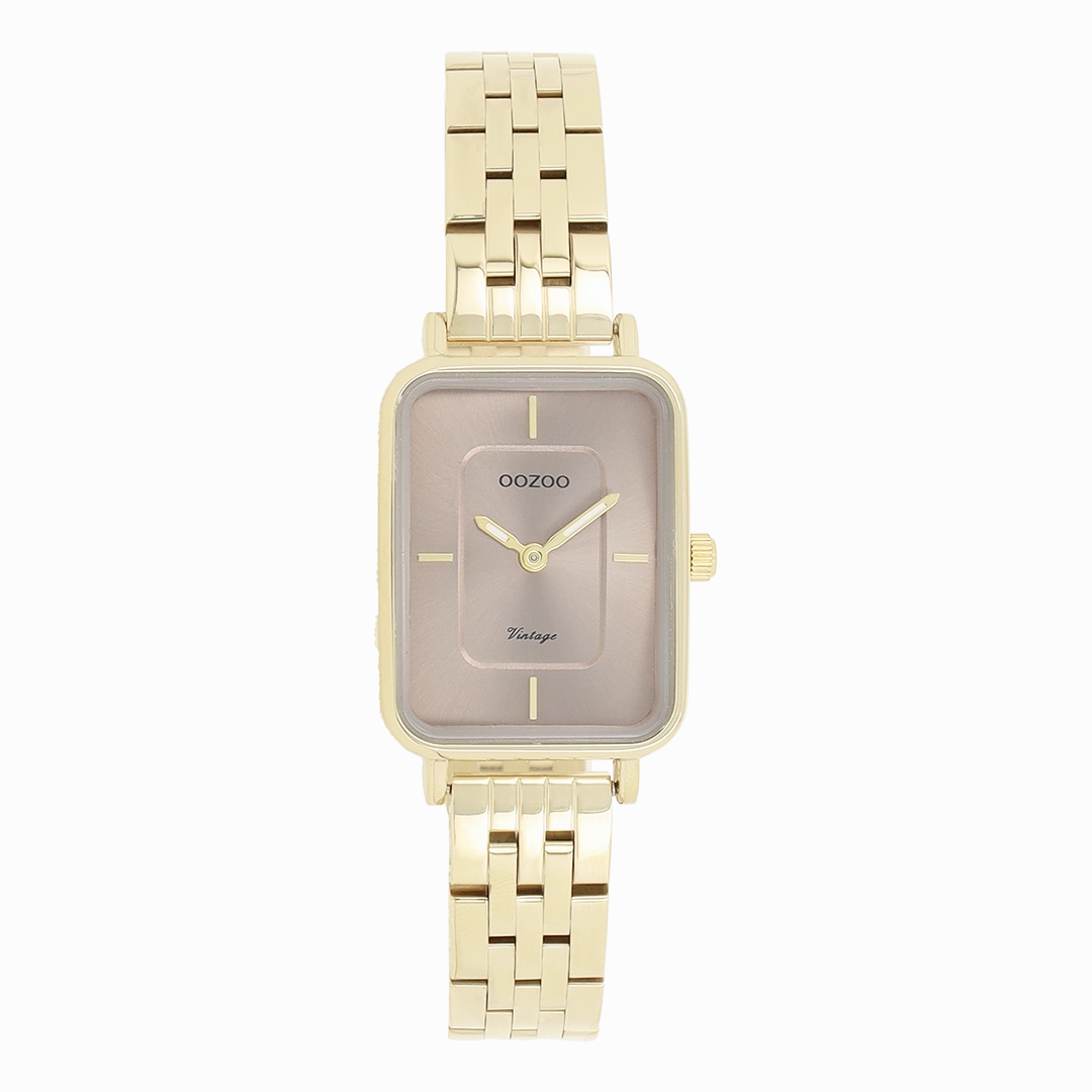 Gold coloured OOZOO watch with stainless steel bracelet - C20419