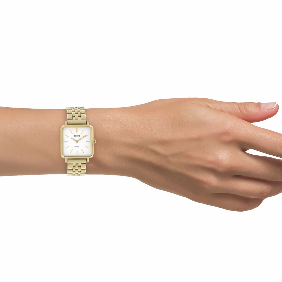 Gold coloured OOZOO watch with stainless steel bracelet - C9955