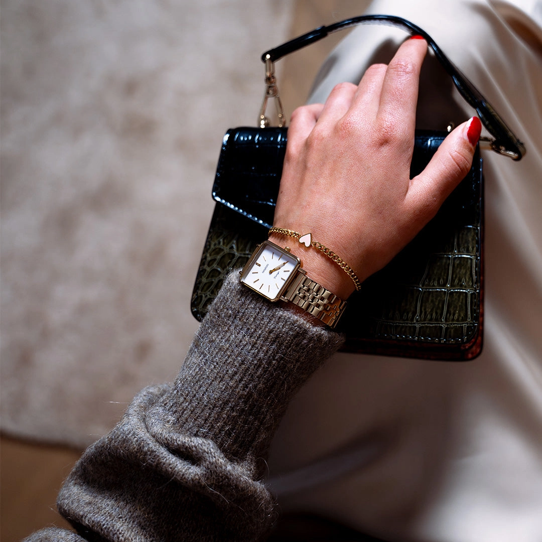 Gold coloured OOZOO watch with stainless steel bracelet - C9955