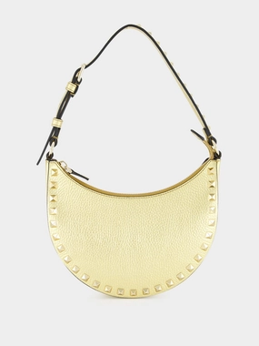 Gold Hobo Rockstud Mini Shoulder Bag