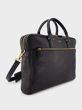 Grain Leather Slim Briefcase