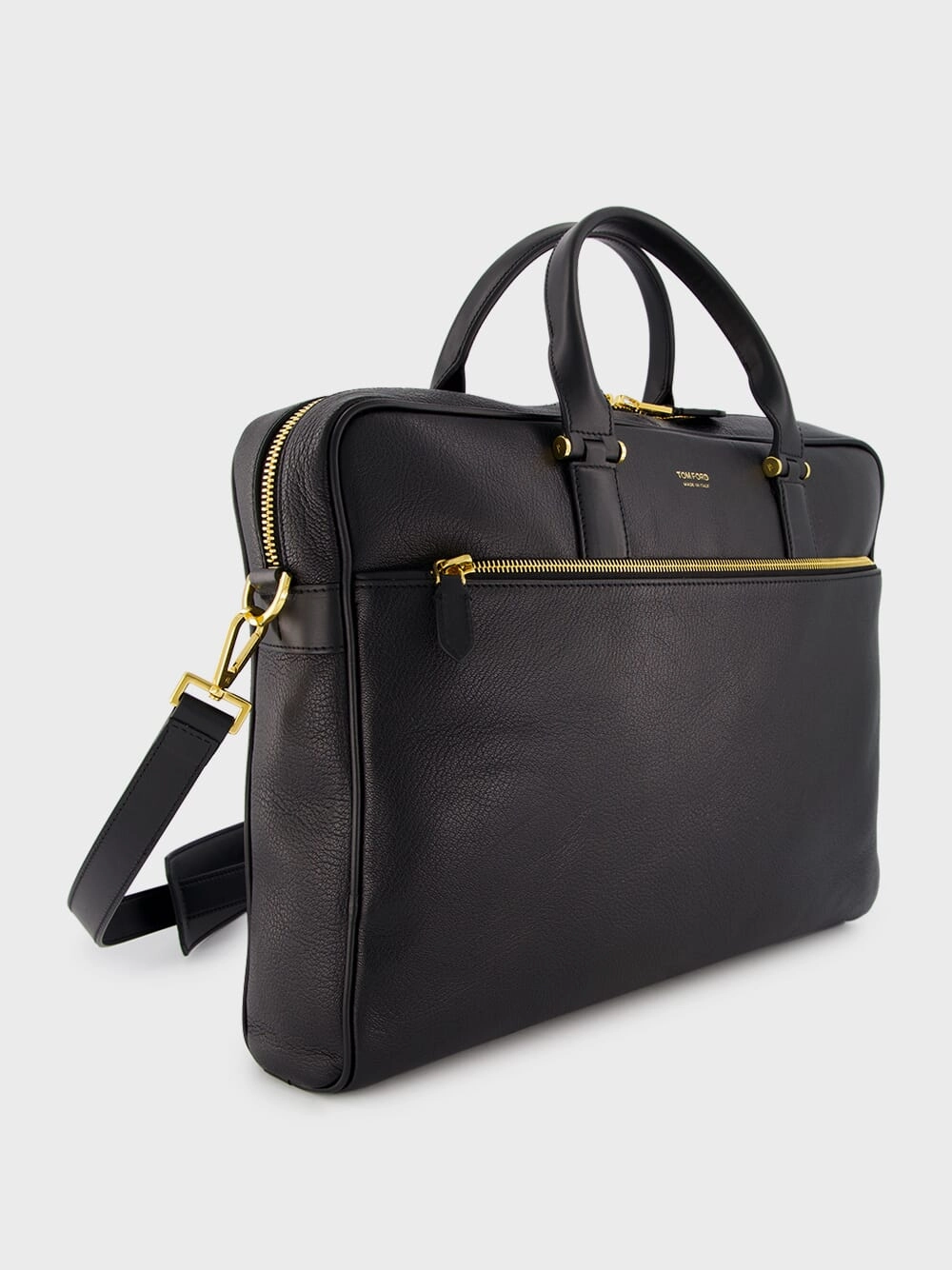 Grain Leather Slim Briefcase