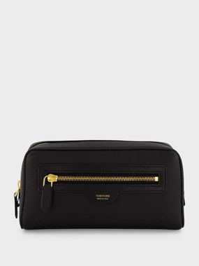 Grained Leather Wash Bag
