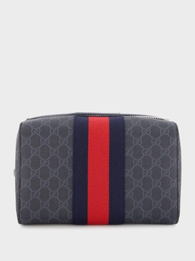 Grey Web Canvas Wash Bag