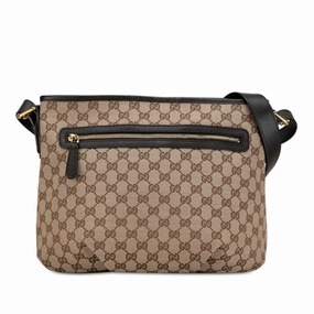 Gucci   Canvas Leather Shoulder Bag (Pre-Owned)