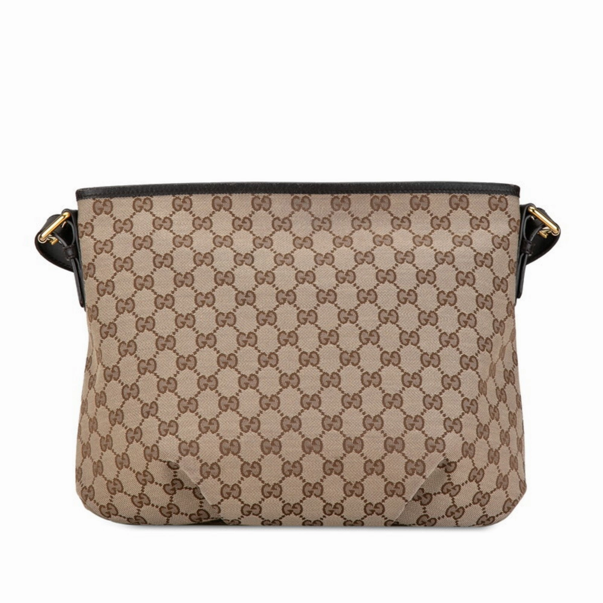 Gucci   Canvas Leather Shoulder Bag (Pre-Owned)
