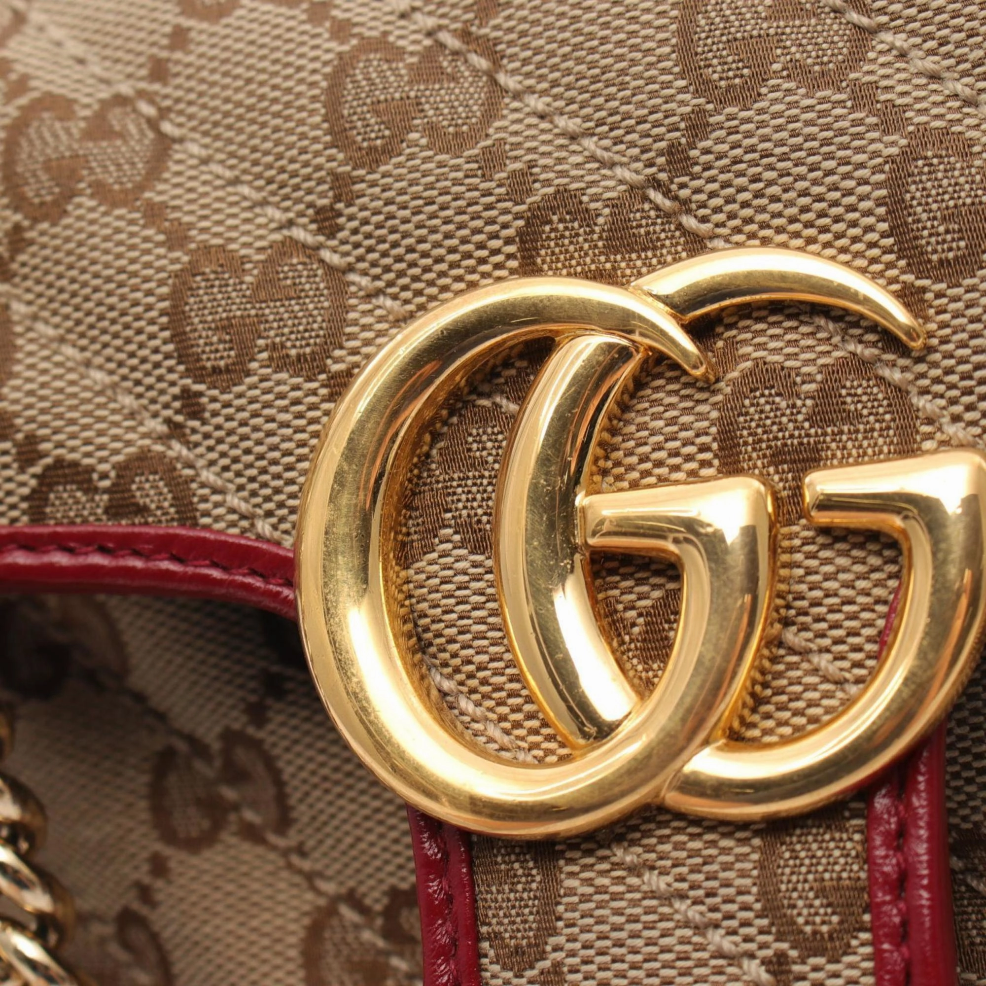 Gucci   Color Canvas Leather Shoulder Bag (Pre-Owned)