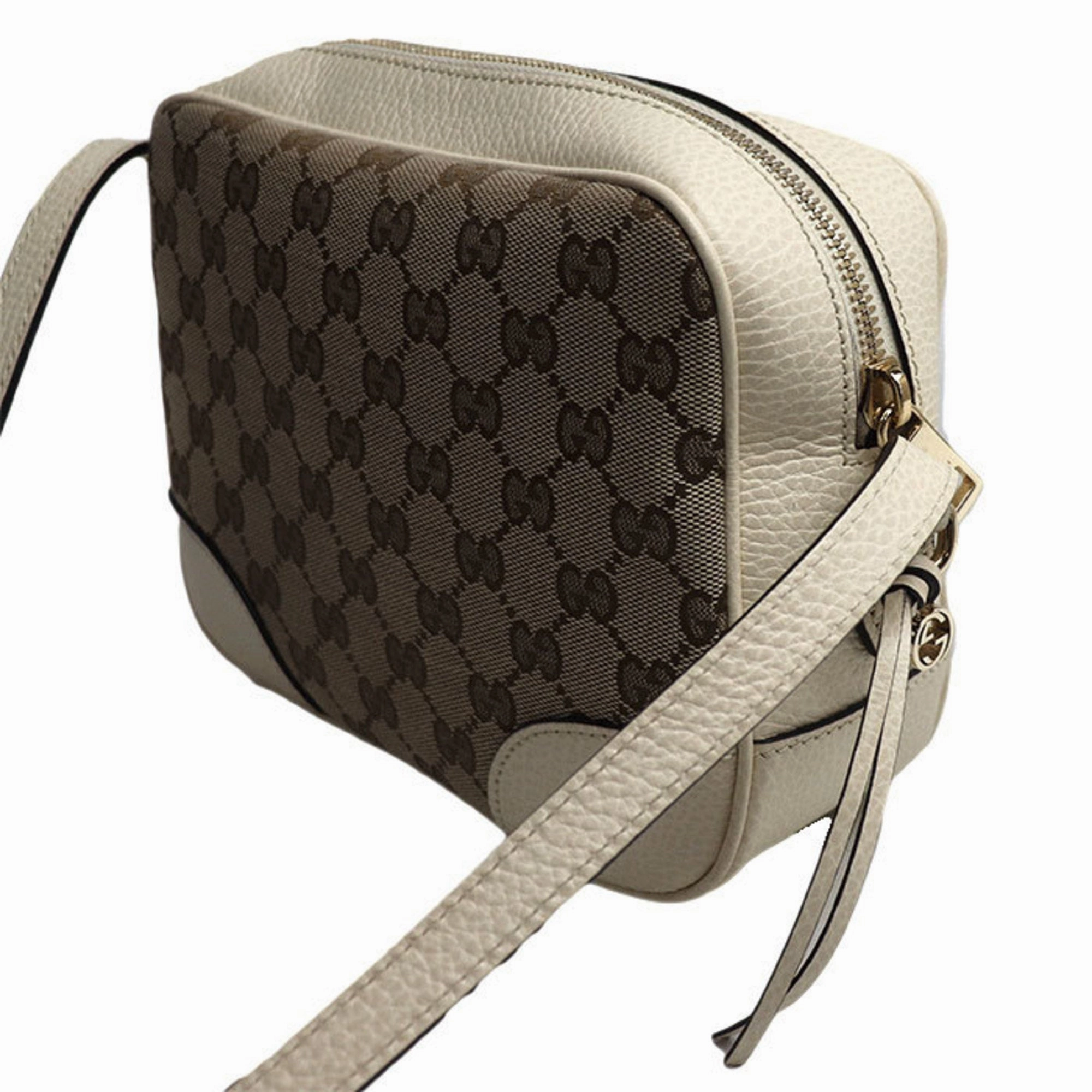 Gucci   Gg Canvas Leather Shoulder Bag (Pre-Owned)
