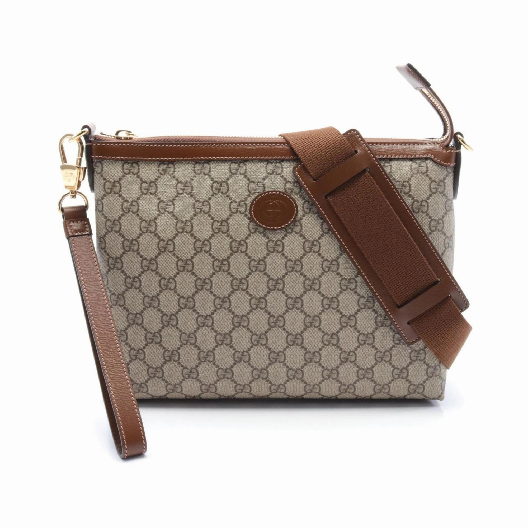 Gucci   Pvc Coated Canvas Leather Messenger Bag Shoulder Bag (Pre-Owned)