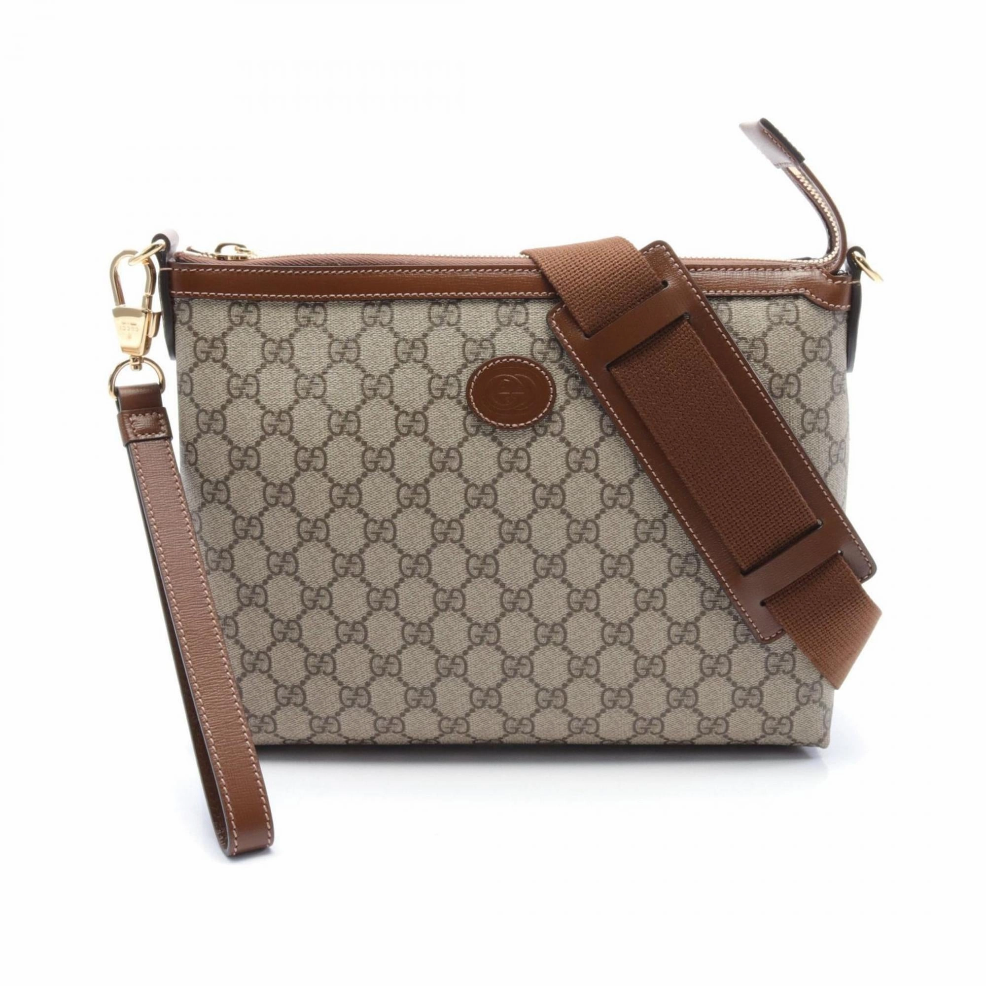 Gucci   Pvc Coated Canvas Leather Messenger Bag Shoulder Bag (Pre-Owned)