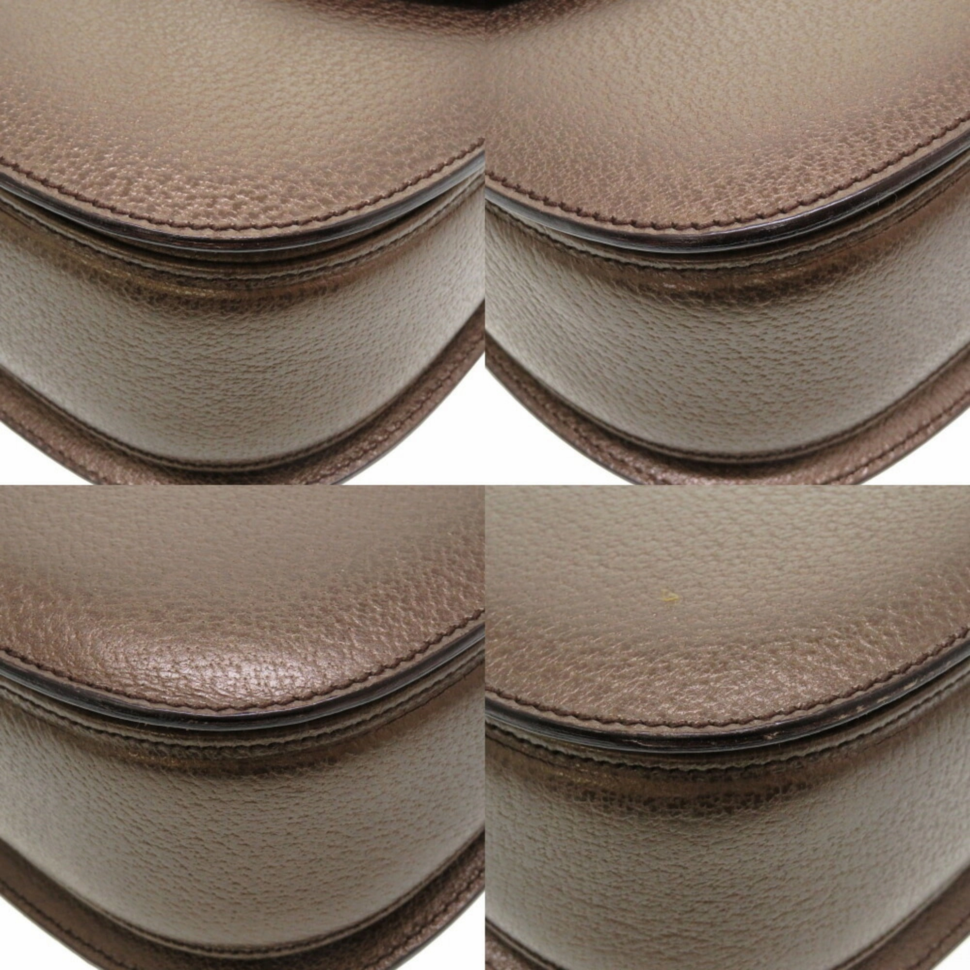Gucci  Bamboo Leather Handbag Shoulder Bag (Pre-Owned)