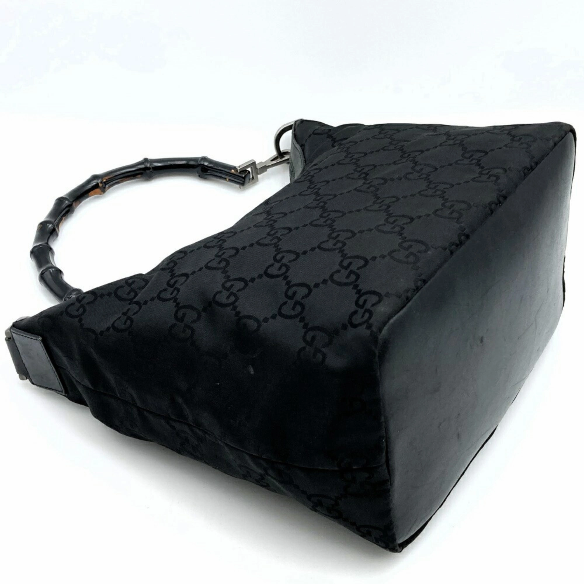 Gucci Bamboo  Nylon Shoulder Bag (Pre-Owned)