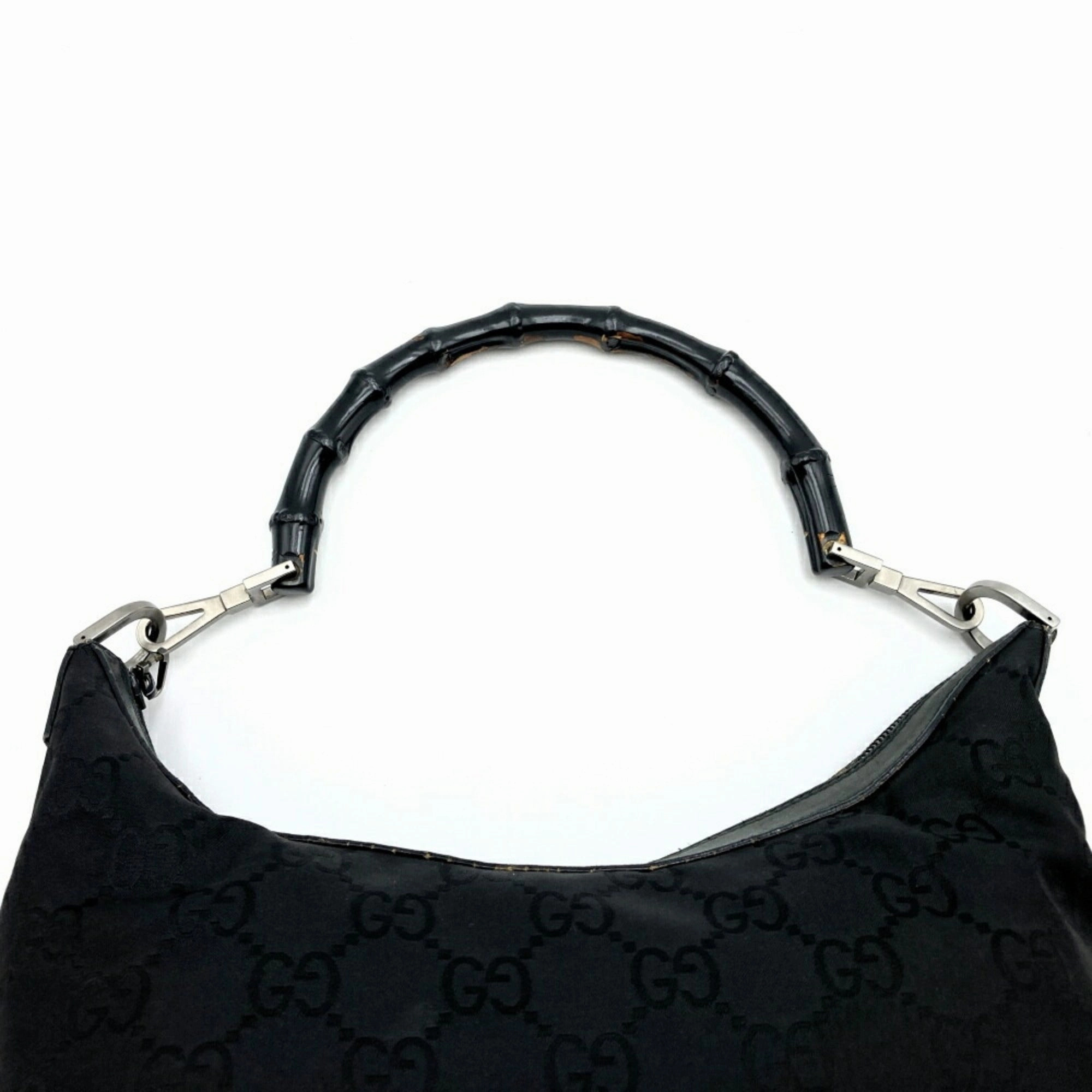 Gucci Bamboo  Nylon Shoulder Bag (Pre-Owned)