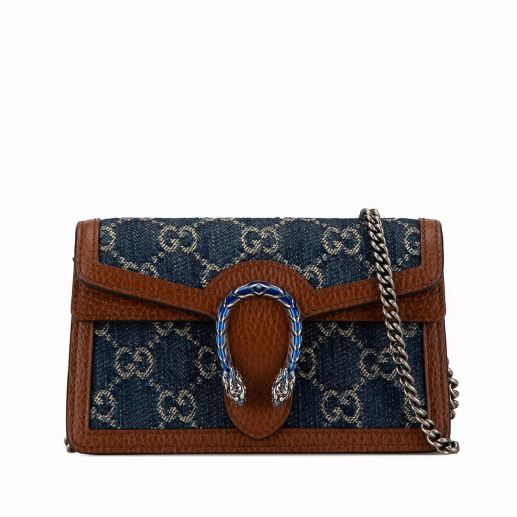 Gucci blue  blue Leather Shoulder Bag (Pre-Owned)