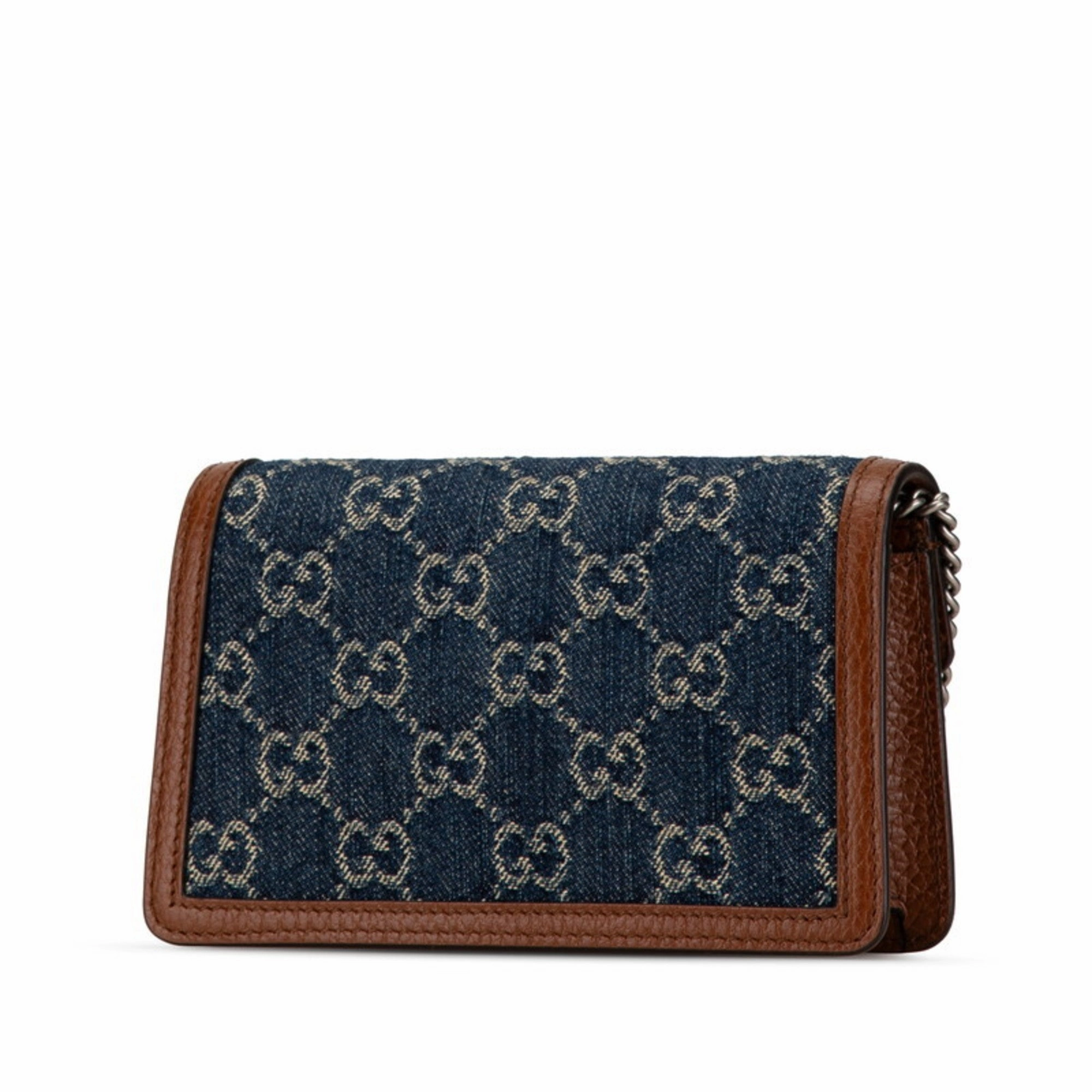 Gucci blue  blue Leather Shoulder Bag (Pre-Owned)