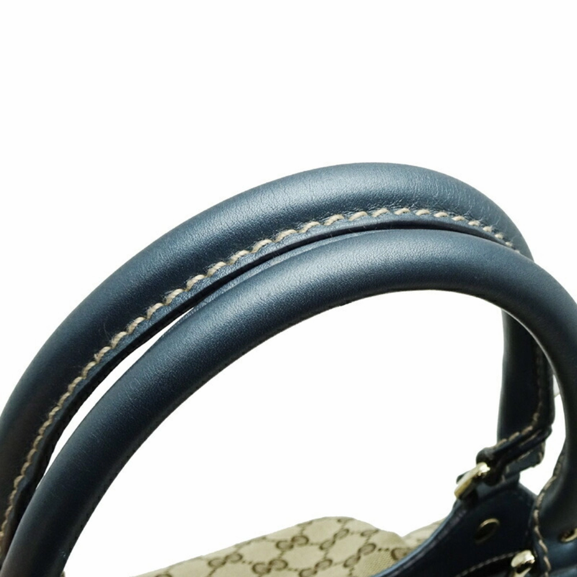Gucci  blue  Gg Canvas Leather Handbag Shoulder Bag (Pre-Owned)
