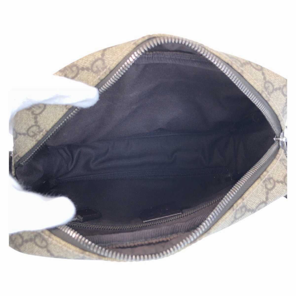 Gucci Brown GG Supreme Canvas Leather Shoulder Bag