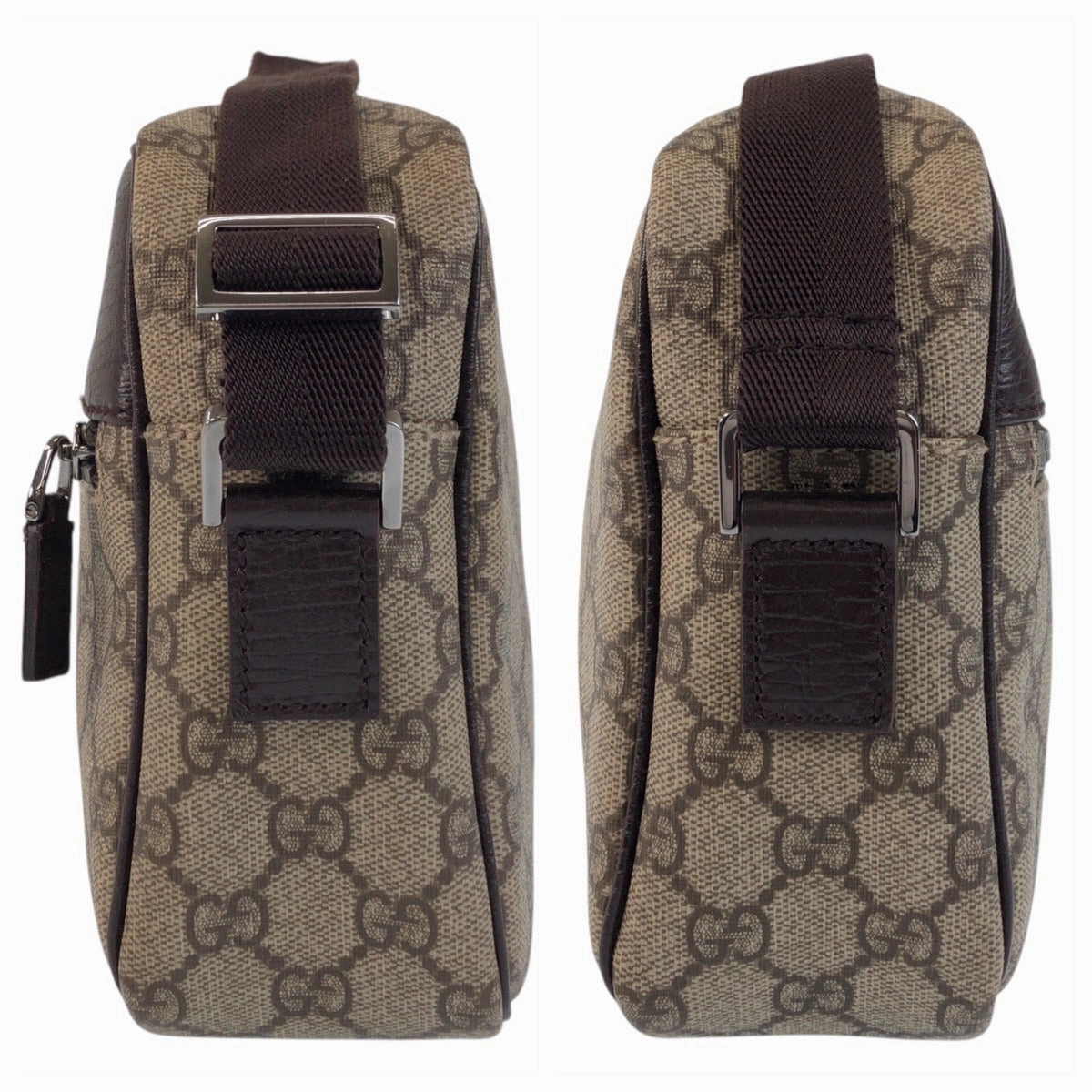 Gucci Brown GG Supreme Canvas Leather Shoulder Bag