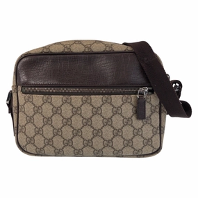 Gucci Brown GG Supreme Canvas Leather Shoulder Bag