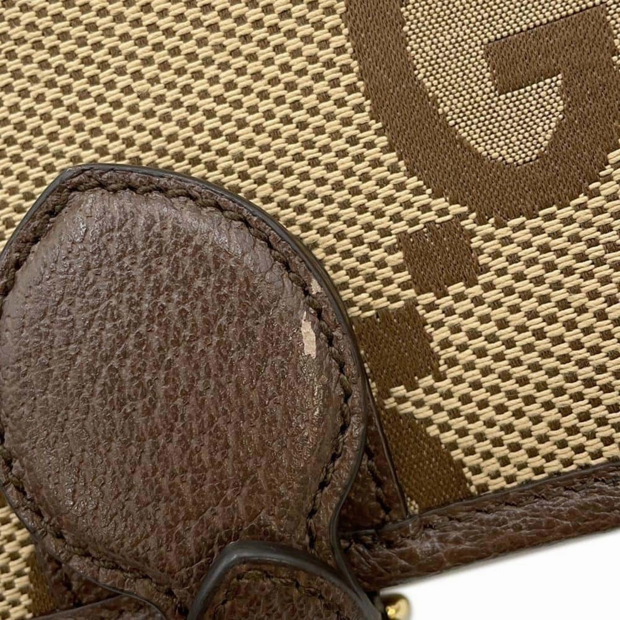 Gucci  Canvas Leather Shoulder Bag (Pre-Owned)