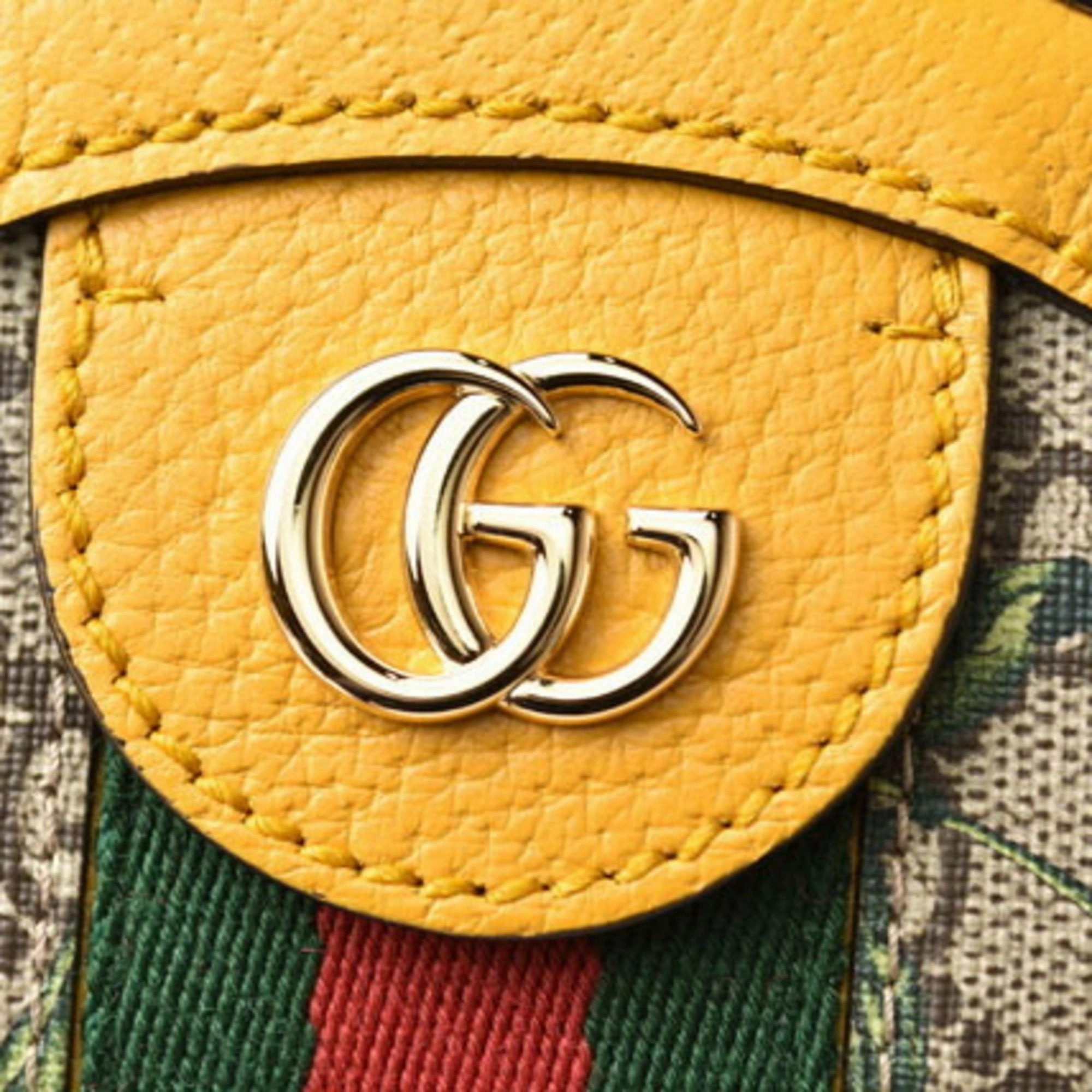 Gucci Flora  Gg Supreme Leather Shoulder Bag (Pre-Owned)