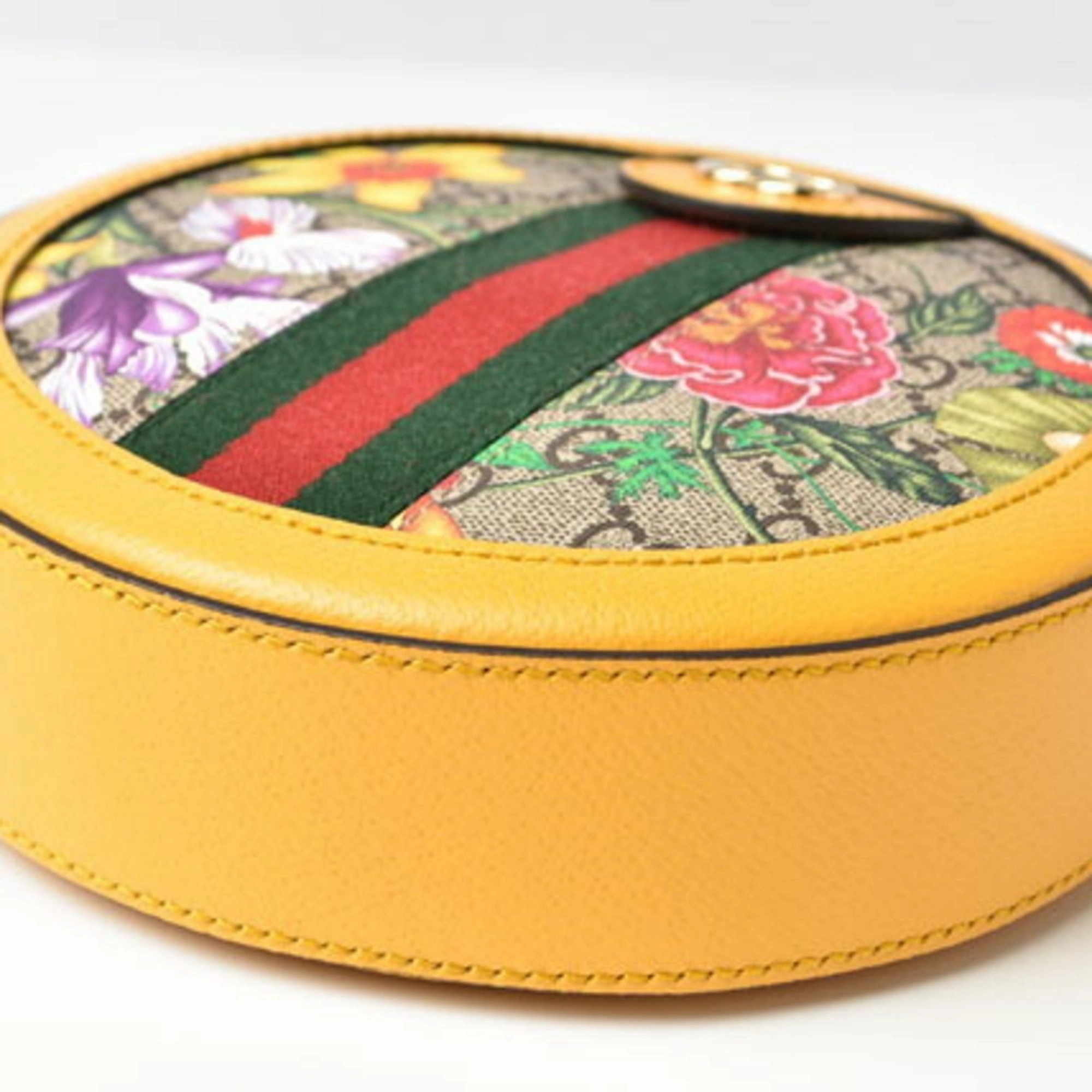 Gucci Flora  Gg Supreme Leather Shoulder Bag (Pre-Owned)