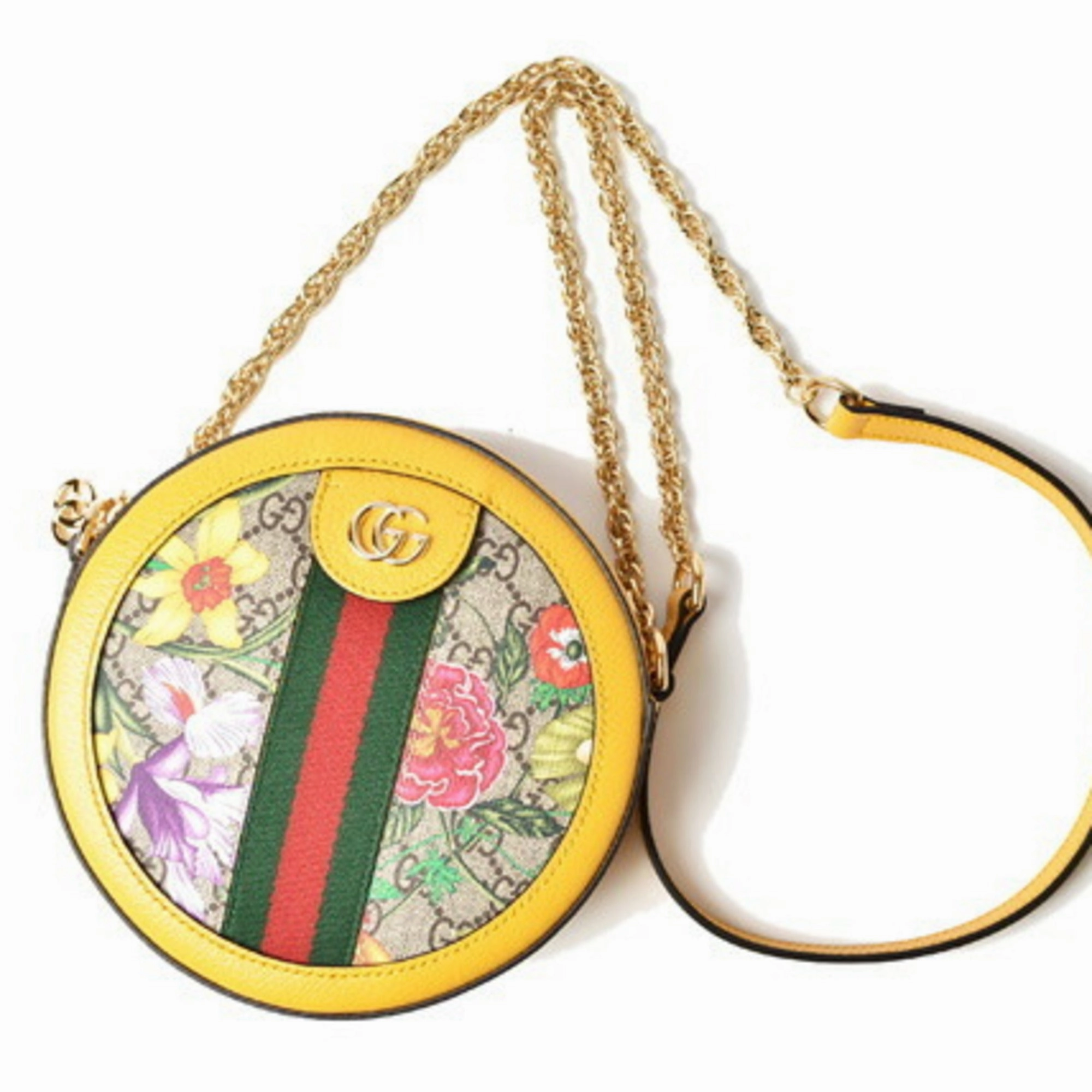 Gucci Flora  Gg Supreme Leather Shoulder Bag (Pre-Owned)