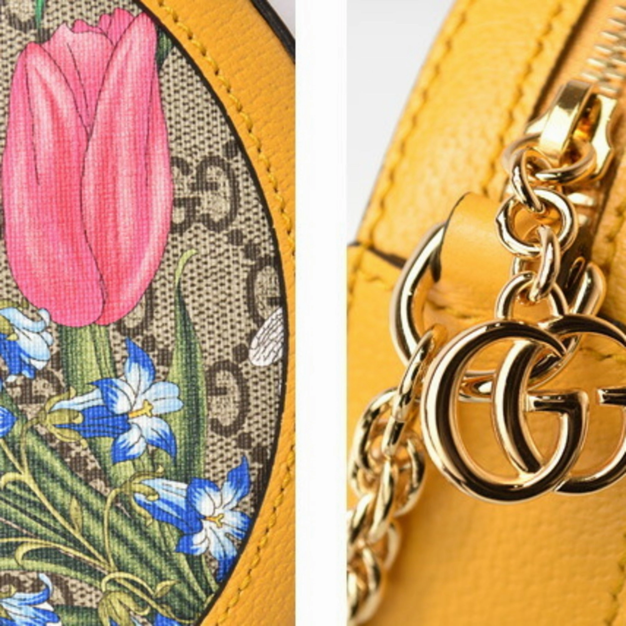 Gucci Flora  Gg Supreme Leather Shoulder Bag (Pre-Owned)