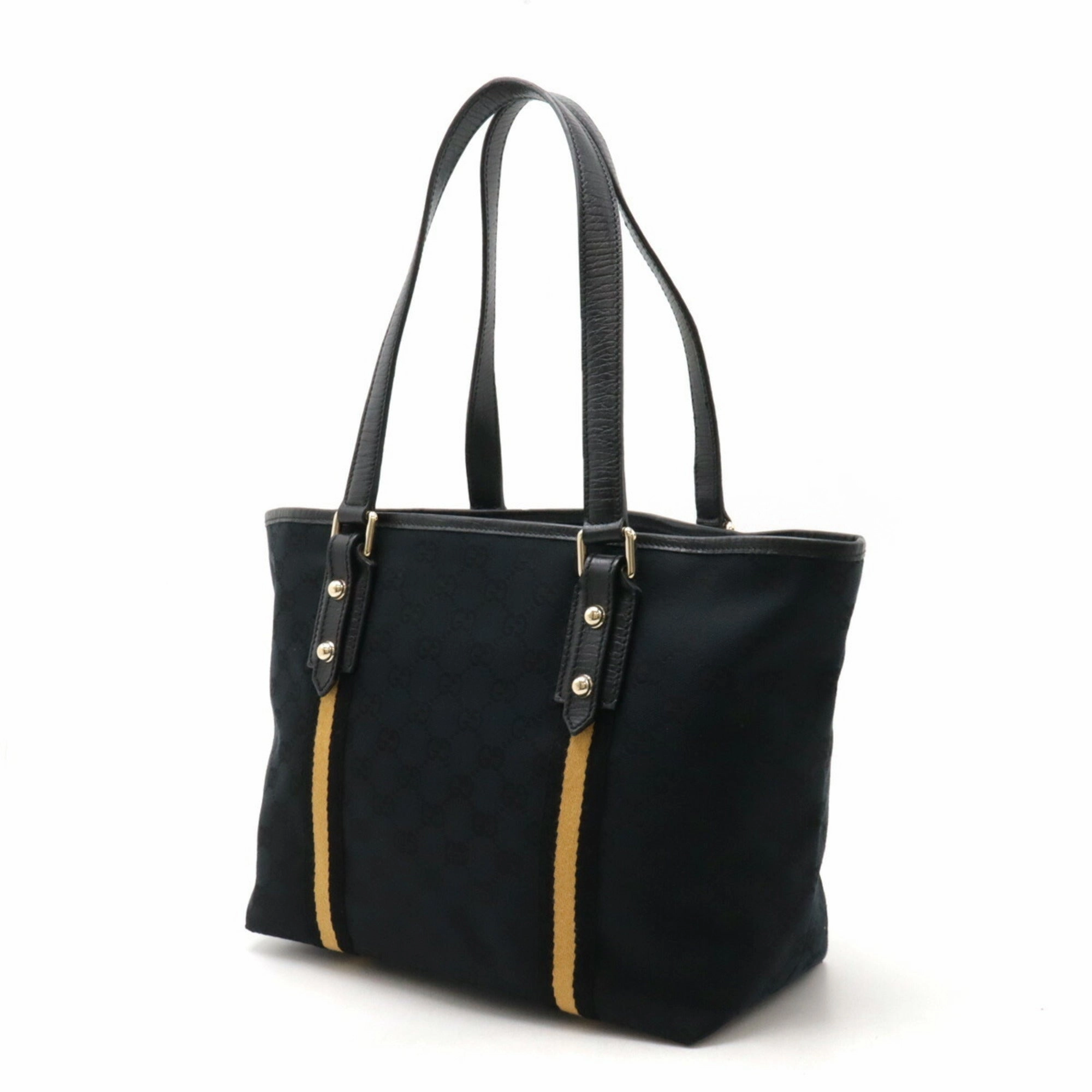 Gucci Gg Canvas   Canvas Leather Shoulder Bag Tote Bag (Pre-Owned)