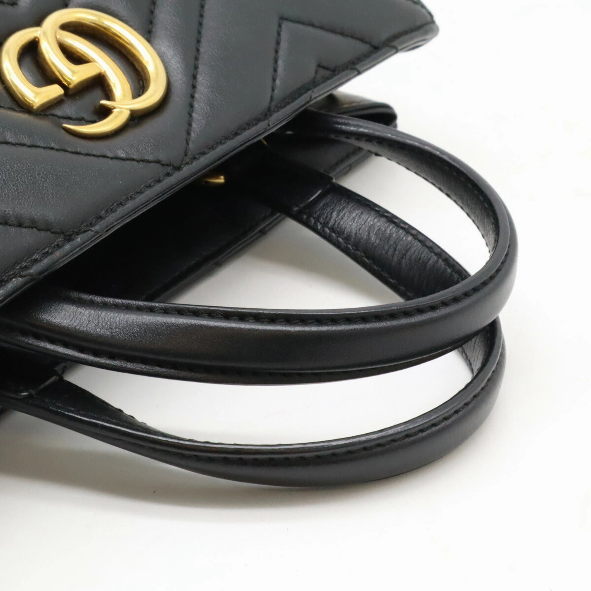 Gucci Gg Marmont  Leather Handbag Shoulder Bag (Pre-Owned)