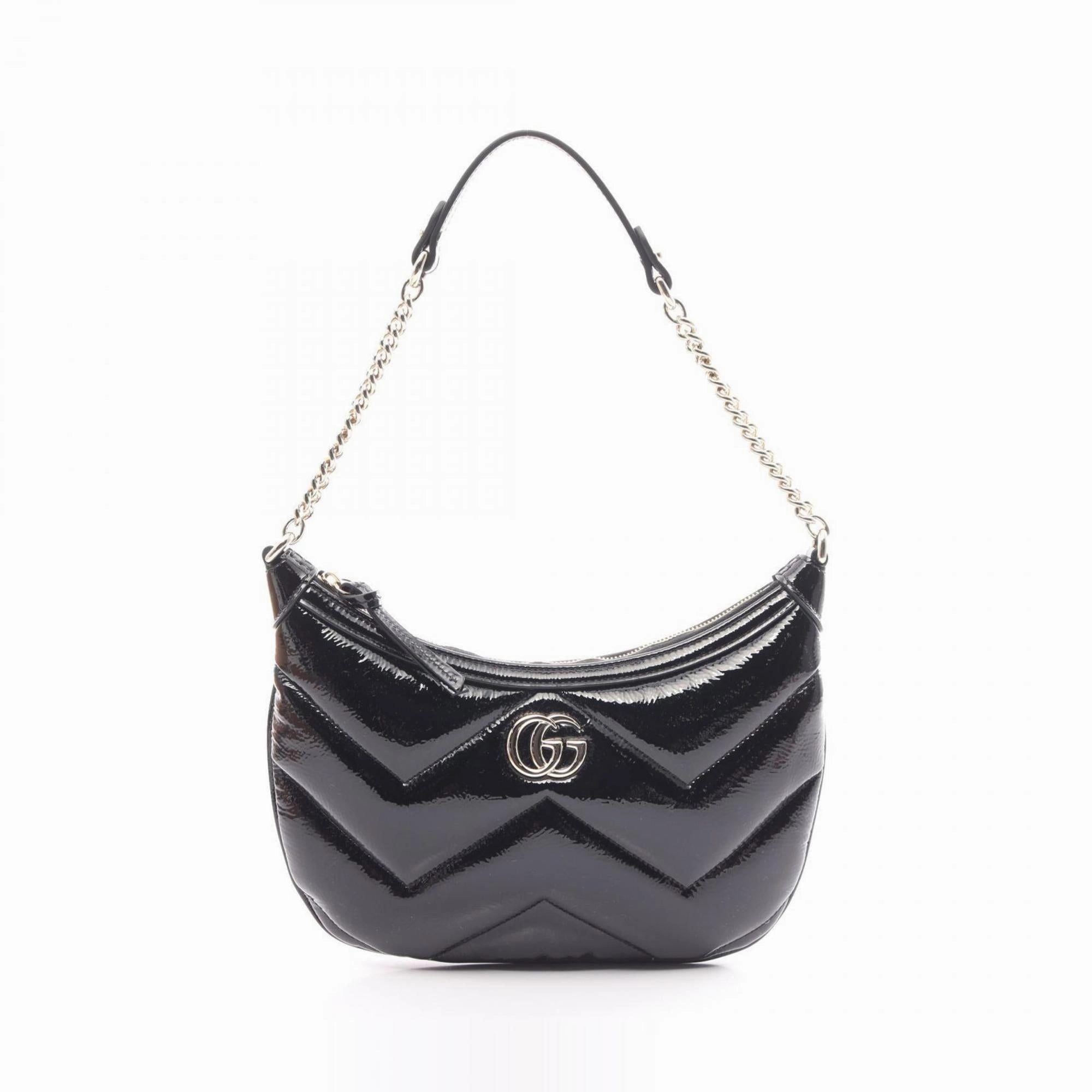 Gucci Gg Marmont  Patent Leather Shoulder Bag