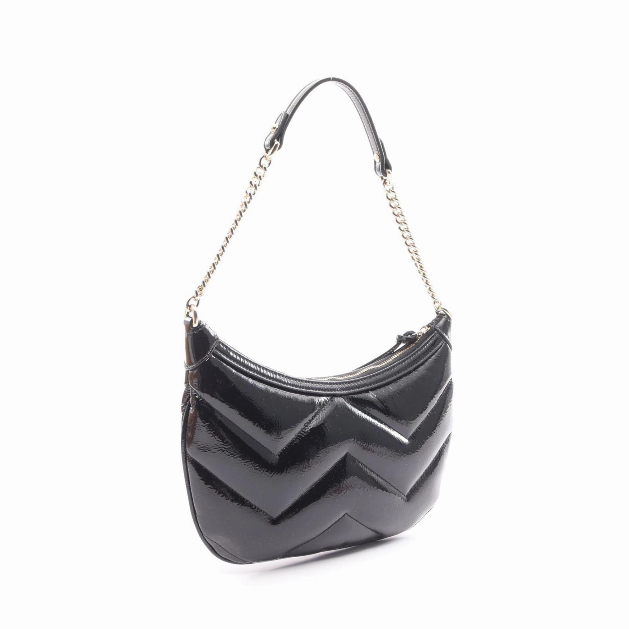 Gucci Gg Marmont  Patent Leather Shoulder Bag