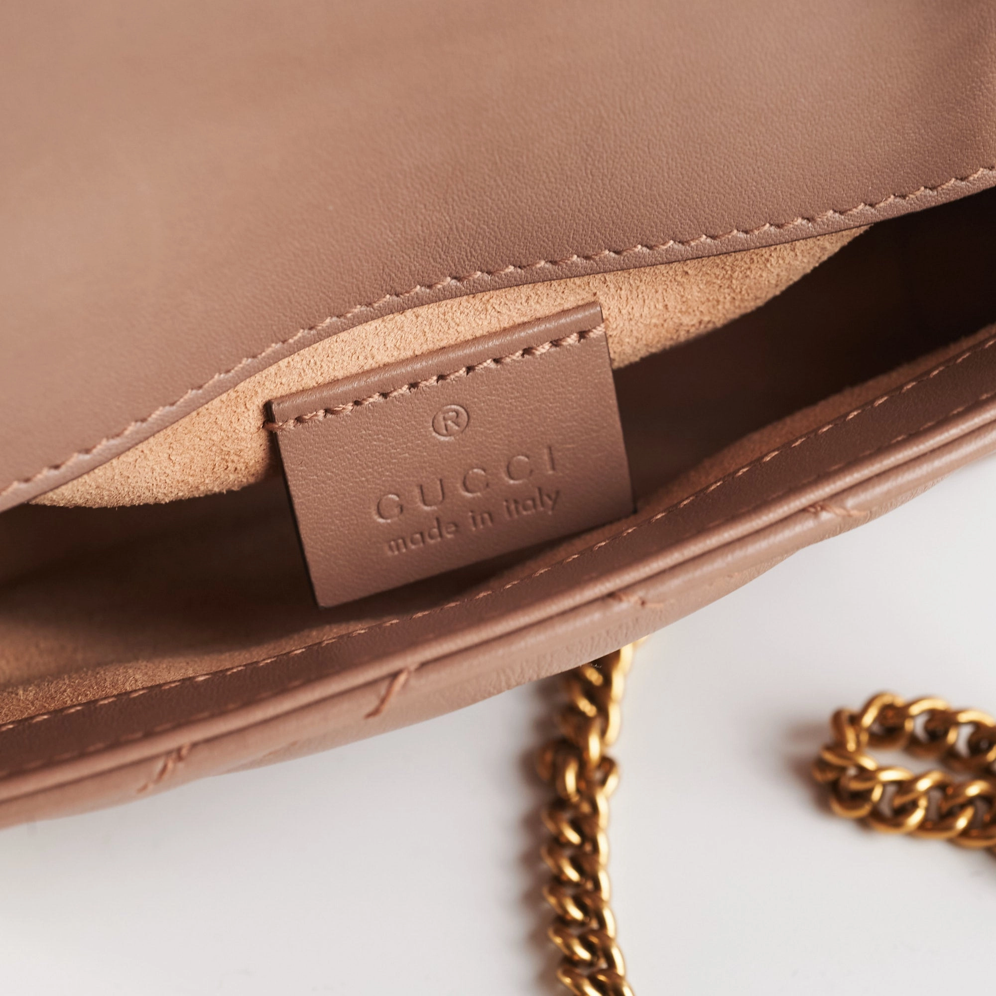 Gucci GG Supermini Marmont Matelasse Dusty Pink