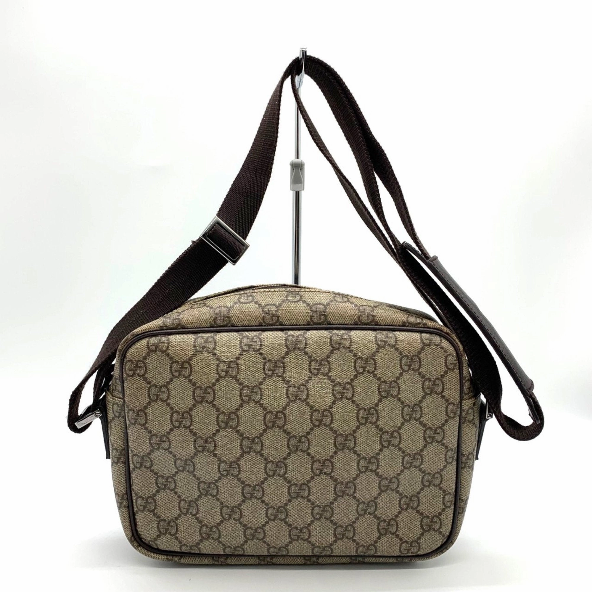 Gucci  Gg Supreme Leather Shoulder Bag (Pre-Owned)