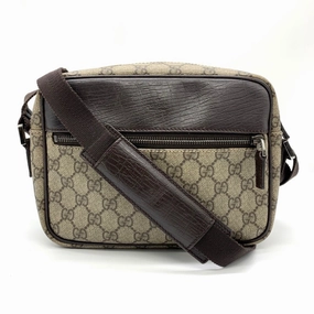 Gucci  Gg Supreme Leather Shoulder Bag (Pre-Owned)
