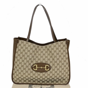 Gucci Horsebit  Canvas Shoulder Bag ()