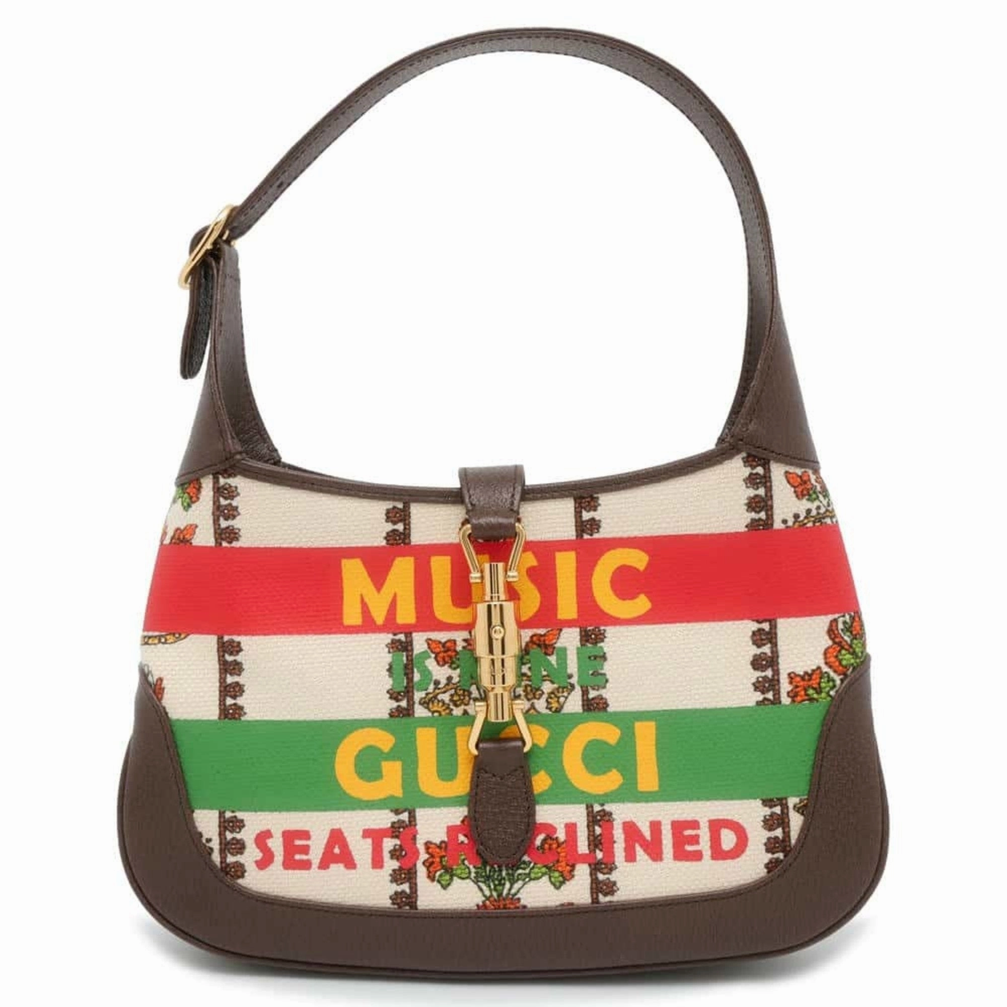 Gucci  ivory  Canvas Leather Shoulder Bag (Pre-Owned)